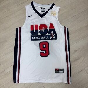 Nike USA Basketball Michael Jordan Replica Jersey White Red Blue Size Small